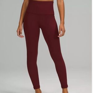 Lululemon Wunder Under High-Rise Tight 28"  Full-On Luon sz Red Merlot